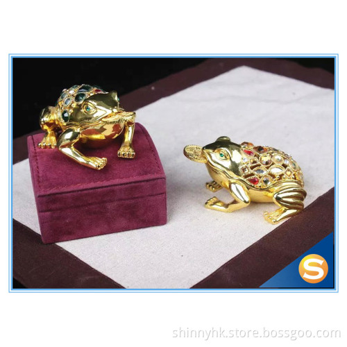 Custom Fashion Rhinestone Frog Trinket Box For Gift